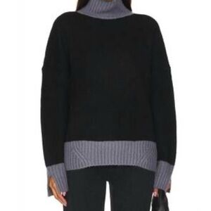 Favorite Daughter Cashmere Marino Wool Andi Sweater MED NWOT Black/Gray